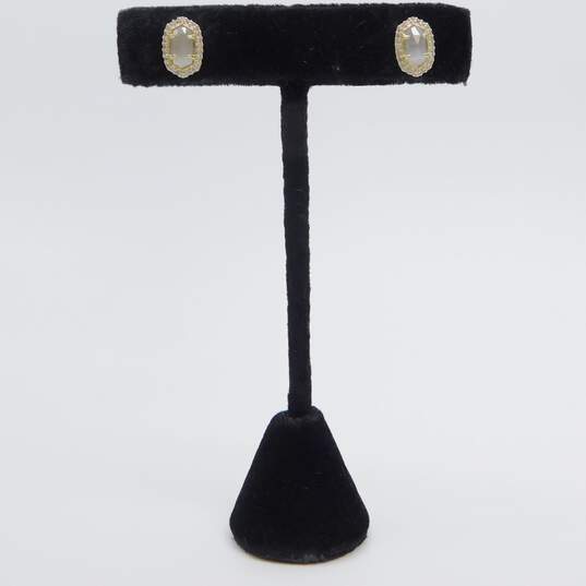 Kendra Scott White Druzy Tess Pendant Necklace & Cade Stud Earrings 7.5g image number 2