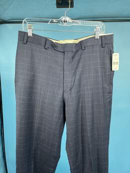 Mens Blue Regent Fit Plaid Flat Front Dress Pants Size 34/36 T-0551693-J alternative image