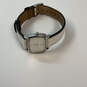 Designer Skagen 330SSLWB Silver-Tone Leather Strap Square Analog Wristwatch image number 3
