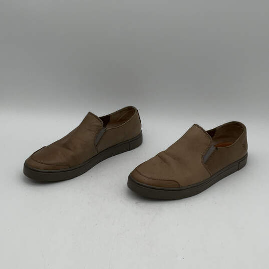 Womens Brown Leather Round Toe Slip-On Casual Loafers Shoes Size 8 image number 4