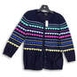 NWT Womens Multicolor 3/4 Sleeve Round Neck Cardigan Sweater Size M image number 1