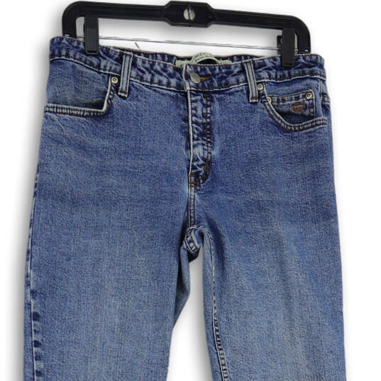 Womens Blue Denim Medium Wash 5-Pocket Design Straight Leg Jeans Size 10L image number 3
