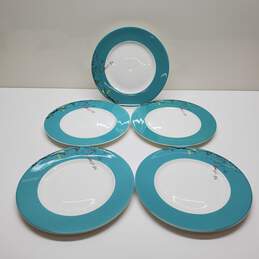 Lenox Chirp Lot 3 Plates Dinner 11" Floral Turquoise Simply Fine Bone China USA