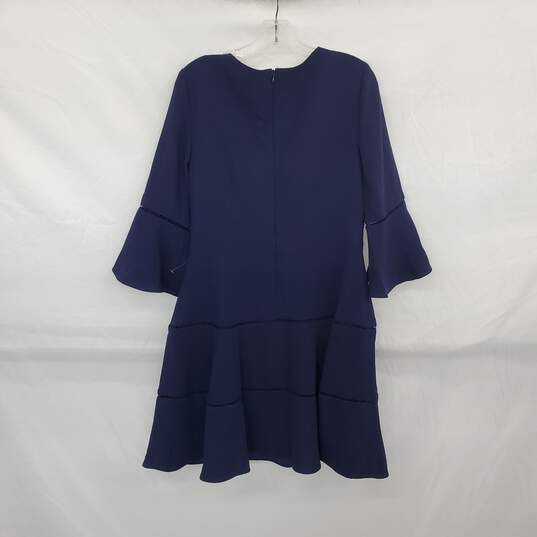Eliza J. Navy Blue Bell Sleeve Lined Shift Dress WM Size 12 NWT image number 2