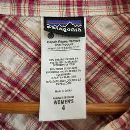 Patagonia women's cotton red and white plaid button up shirt size 4 alternative image