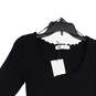 NWT Womens Black Knitted Short Sleeve Pullover Sweater Dress Size S image number 3