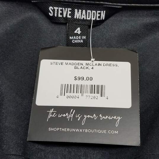 Steve Madden McClain Long Sleeve Black Faux Leather Midi Shirtdress Size 4 image number 3