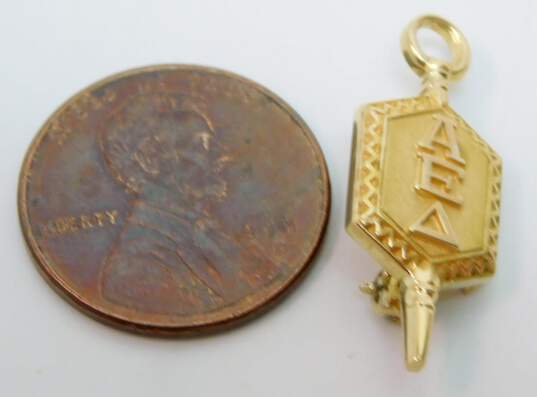 Vintage 10K Yellow Gold Alpha Epsilon Delta Greek Key Fraternity Pin 3.0g image number 6