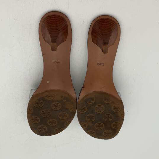 Womens Aerin Metallic Silver Open Toe Slip-On Cone Heel Slide Sandals Size 7.5 image number 5