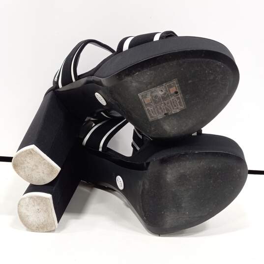 Women's Black Becker Contrast-Trim Platform Sandals Size 6 1/2M image number 6