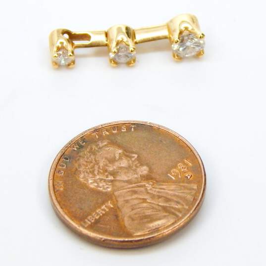 14k Yellow Gold 0.55CTTW Graduated Diamond Pendant 1.1g image number 6