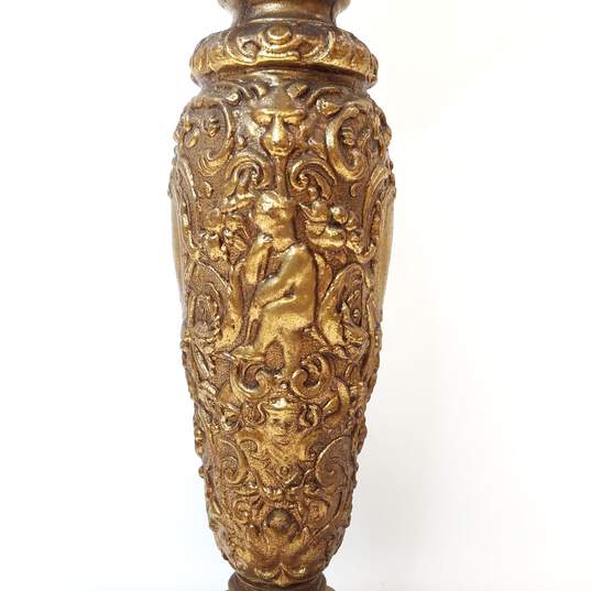 Vintage Ornate Brass Cherub Parlor Lamp 21.5 Inch  Tall image number 5