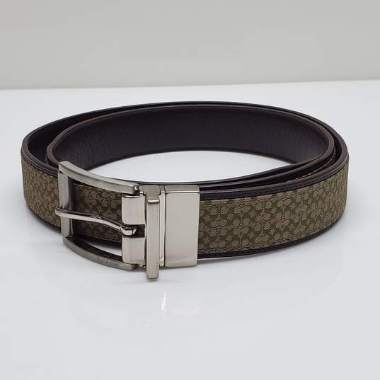 Coach Signature Leather Swivel Buckle Belt Size 38 AUTHENTICATED image number 1