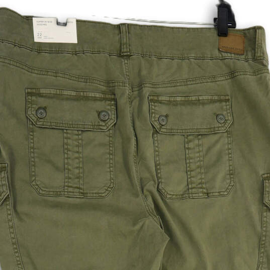 NWT Womens Green Super High Rise Stretch Cargo Pockets Jegging Pants Sz 22 image number 4