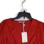 NWT Grace Karin Womens Red Surplice Neck Long Sleeve Pullover Blouse Top Size L image number 3