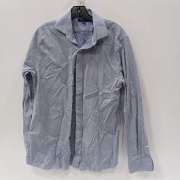 Tommy Hilfiger Men's Blue Button-Up Size 15