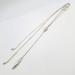 Brighton Silver Tone Crystal Lariat Style 32in Necklace 28.2g alternative image