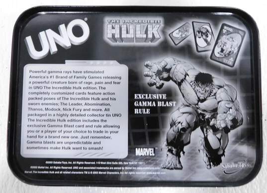 Uno The Incredible Hulk Marvel Card Game W/ Tin Can image number 3