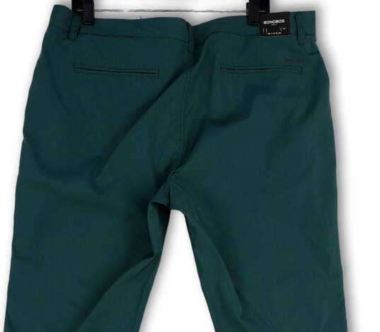 NWT Mens Green Golf Slim Fit Pockets Straight Leg Chino Pants Size 38X32 image number 4