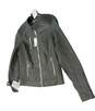 NWT J2 Women's Black Faux Leather Long Sleeve Full Zip Motorcycle Jacket Size Large image number 1