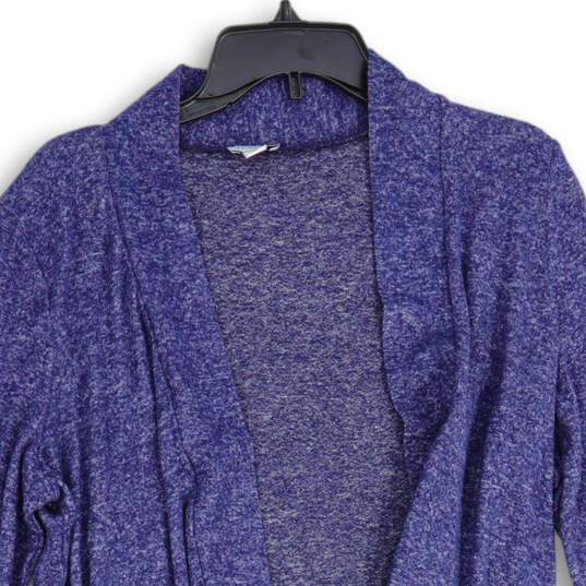 Womens Blue Heather Long Sleeve Open Front Cardigan Sweater Size M image number 3