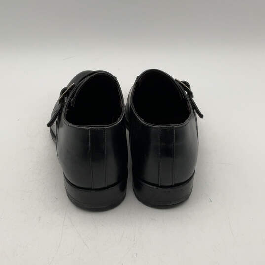 Mens Atri Black Almond Toe Adjustable Buckle Monk Strap Dress Shoes Sz 9 M image number 4