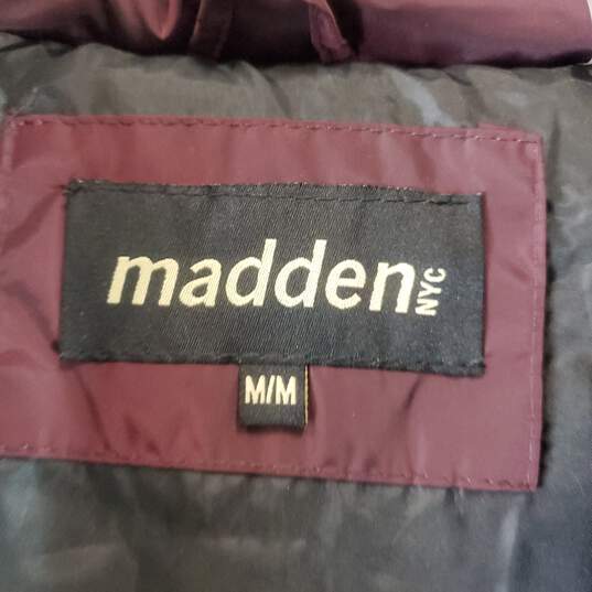 Madden NYC Women Maroon Puffer Coat Sz M NWT image number 2