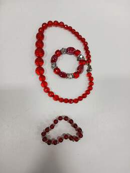 Bundle of Assorted Faux Red Tones Costume Jewelry alternative image