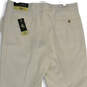 NWT Womens White Flat Front Straight Leg Dress Pants Size 36W X32L image number 4