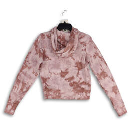 Womens Pink Tie Dye  Long Sleeve Drawstring Cropped Pullover Hoodie Size XS alternative image