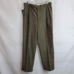 Green flannel dress pants trousers men's 36 x 32