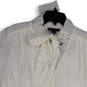NWT Womens White Short Sleeve Tie Neck Pullover Blouse Top Size 20 image number 3