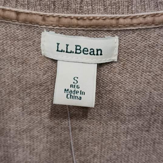L.L. Bean Sable Heather Cashmere Open Cardigan Women's Size S NWT image number 4
