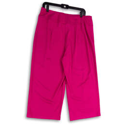 NWT Womens Purple Flat Front Elastic Waist Pull-On Capri Pants Size Large alternative image