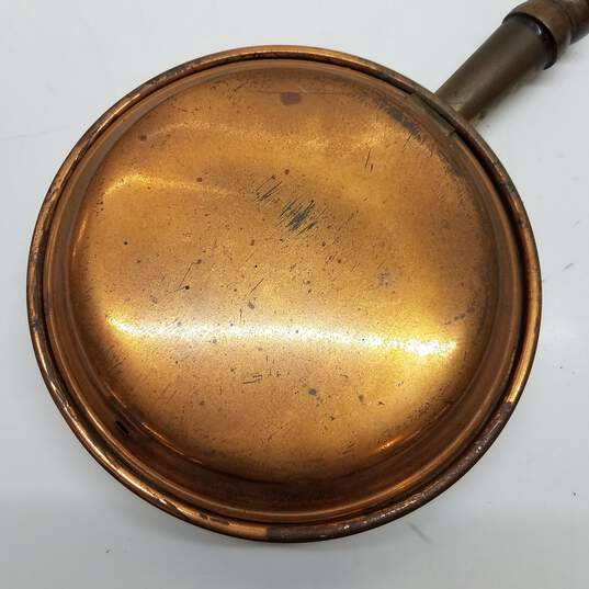 Hand-Made Copper Bed Warmer Pan 33 in Long wooden Handle image number 4