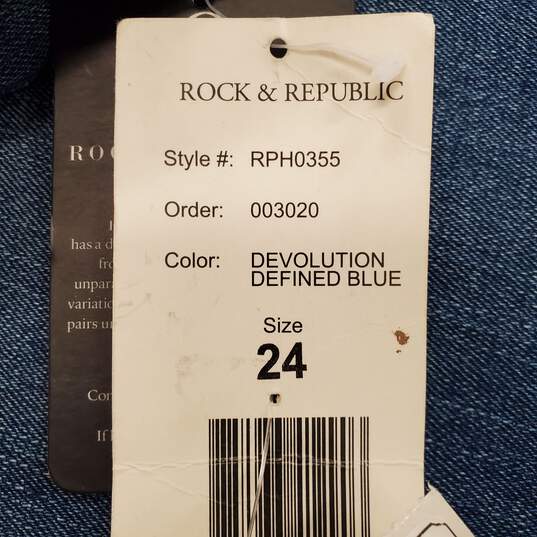 Rock & Republic Women Blue Skinny Jeans Sz 24 NWT image number 1