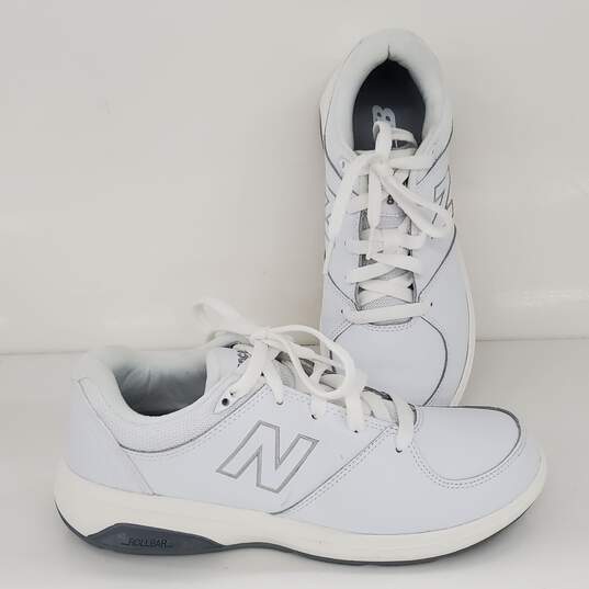 New Balance Rollbar  White Leather Athletic Walking Shoes Women's Size 8 image number 1