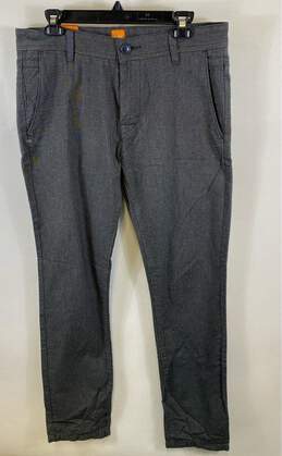NWT Hugo Boss Mens Charcoal Gray Cotton Flat Front Slim Fit Chino Pants Size 48