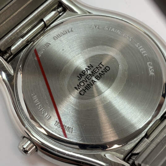 Designer Bulova Silver-Tone Stainless Steel Black Dial Analog Wristwatch image number 4