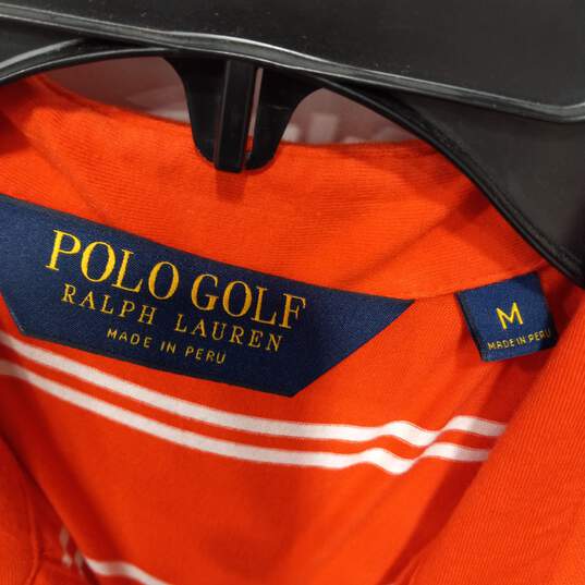 Polo Golf Ralph Lauren Men's Orange Striped Polo Size Medium image number 4