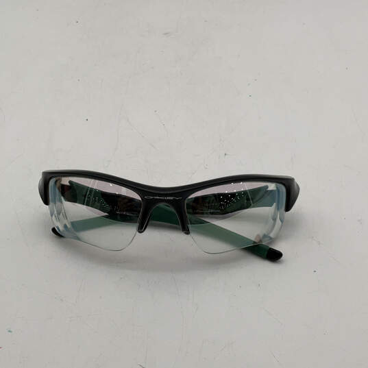 Mens 03-946 Black Green Full Rim Wrap Prescription Eyeglasses With Case image number 4