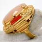 NB Nicky Butler Brass Faceted Pink Chalcedony & Carnelian Granulated Oval Chunky Ring 14.6g image number 4