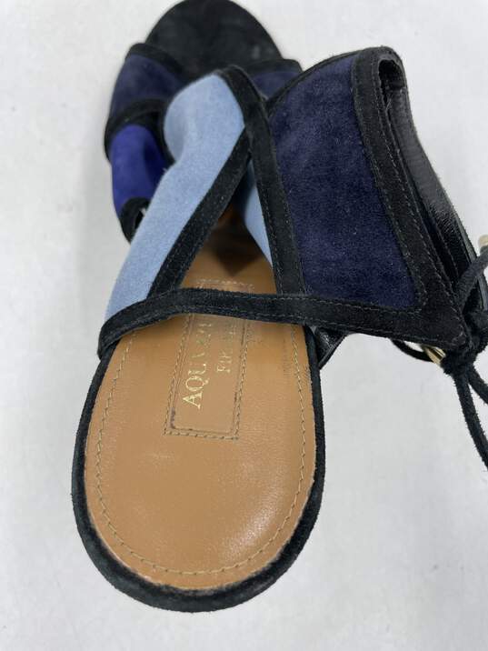 Authentic Aquazzura Blue Cut-Out Sandals W 10 image number 8