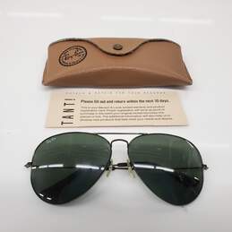 Vintage 90s Bausch & Lomb Ray-Ban Black Aviator Sunglasses L2821