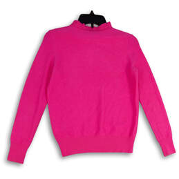 Womens Pink Ruffle Mock Neck Long Sleeve Pullover Sweater Size XXS alternative image