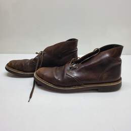 Clarks Mens Brown Leather Lace Up Desert Chukka Boots Size 10.5