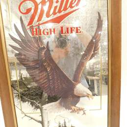 Vintage Miller High Life Beer Series 5 Wildlife American Bald Eagle Mirror Bar Sign alternative image