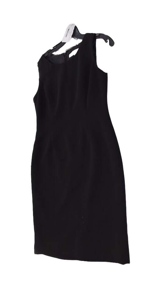 Womens Black Sleeveless Back Zip Round Neck Tank Dress Size 8P image number 2
