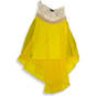 Womens Yellow Strapless Asymmetrical Hem Beaded Mini Dress Size 3X image number 1