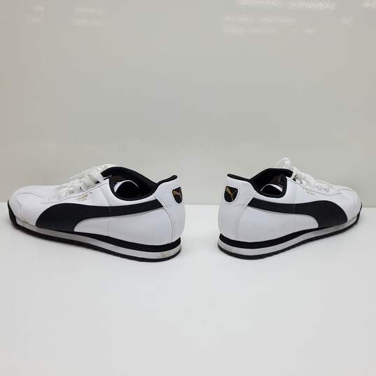 Mn Puma Roma Basic White Black Casual Sneakers Sz 14 image number 3